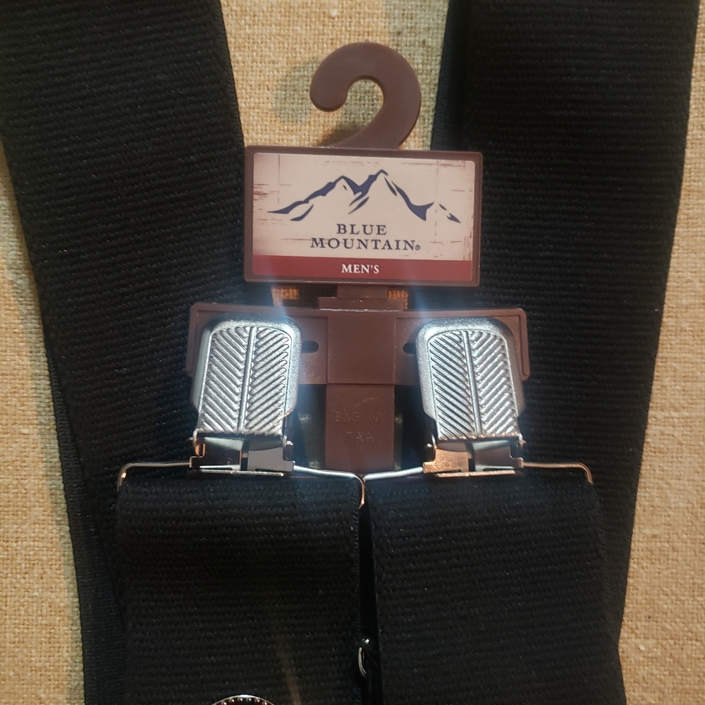 Tractor Supply Blue Mountain Men's Utility Suspenders 2" Black Heavy Duty OS NEW
